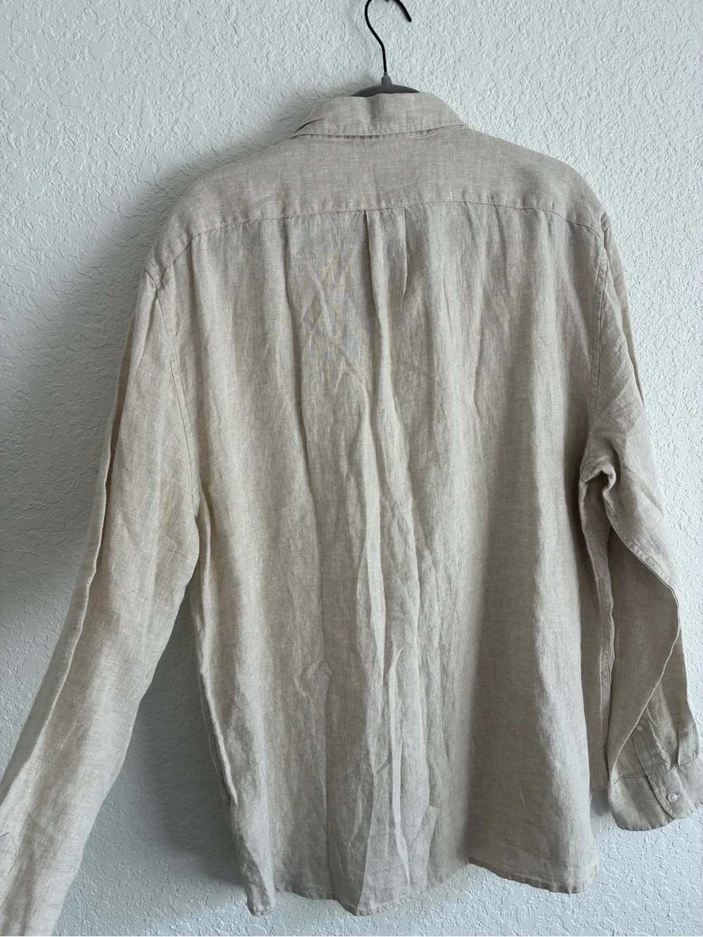 J. Crew Men's Beige Linen Button-Down Shirt